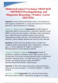 NRNP6635 Psychopathology and Diagnostic Reasoning Midterm Exams &lpar;3 Versions&rpar; &ndash; Walden University &ndash; Latest 2025&sol;2026