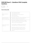 PNR 205 Exam 3 &ndash; Questions With Complete Solutions
