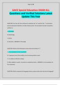 GACE Special Education EXAM ALL Questions and Verified Solutions Latest Update This Year