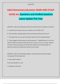 GACE Elementary Education EXAM AND STUDY GUIDE ALL Questions and Verified Solutions Latest Update This Year