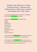 Bundle for NSG3160 &sol; NSG 3160 Exam 1 &comma; Exam 2&comma; Exam 3 & Exam 4 &vert; Health Assessment Exam 1 &vert; Questions with Verified Answers &vert; 100&percnt; Correct &vert; Grade A &vert;Latest Update 2025 &sol; 2026 &vert; Galen