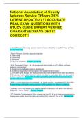 National Association of County Veterans Service Officers 2025 LATEST UPDATED 171 ACCURATE REAL EXAM QUESTIONS WITH STUDY GUIDE EXPERT VERFIED GUARANTEED PASS GET IT CORRECT&excl;&excl;