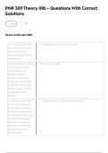 PNR 309 Theory IIIB &ndash; Questions With Correct Solutions
