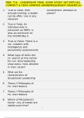 MBA 716 - LEADERSHIP FINAL EXAM STUDY SET WITH ALL CORRECT & 100&percnt; VERIFIED ANSWERS&vert;ALREADY GRADED A&plus;