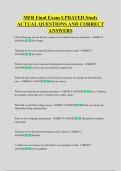 MFR Final Exam UPDATED Study  ACTUAL QUESTIONS AND CORRECT  ANSWERS