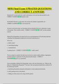 MFR Final Exam UPDATED QUESTIONS  AND CORRECT ANSWERS