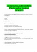 Fire Instructor State Test Exam With Complete Solutions 2025&sol;2026