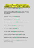 MFR Final Exam UPDATED ACTUAL  QUESTIONS AND CORRECT ANSWERS