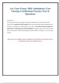 Ambulatory Care Nursing Certification Practice Exam & Questions 2026