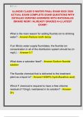 ILLINOIS CLASS D WATER FINAL EXAM 2025&sol; 2026  ACTUAL EXAM COMPLETE EXAM QUESTIONS WITH  DETAILED VERIFIED ANSWERS WITH RATIONALES  &sol;BRAND NEW&excl;&excl; &sol;ALREADY GRADED A&plus;&vert;&vert; LATEST  EXAM&excl;&excl; 