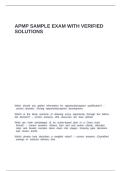 APMP Sample Exam with verified solutions