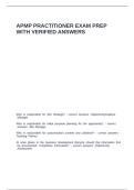 APMP PRACTITIONER EXAM PREP WITH VERIFIED ANSWERS