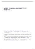 APMP FOUNDATION EXAM 100- SOLVED