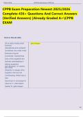 CPPB Exam Preparation Newest 2025&sol;2026  Complete 436&plus; Questions And Correct Answers  &lpar;Verified Answers&rpar; &vert;Already Graded A&plus;CPPB  EXAM 