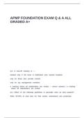 APMP Foundation Exam Q & A all graded A&plus;