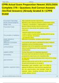 CPPB Actual Exam Preparation Newest 2025&sol;2026  Complete 376&plus; Questions And Correct Answers  &lpar;Verified Answers&rpar; &vert;Already Graded A&plus;CPPB  EXAM   