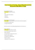 Core Concepts of Nursing &ndash; Exam 4 Blueprint &vert; 2024&sol;2025 Latest Questions and Verified Correct Answers &vert; A&plus; Graded