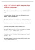 AFAB 110 Final Study Guide Exam Questions With Correct Answers&period;