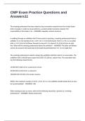 CMP Exam Practice Questions and Answers
