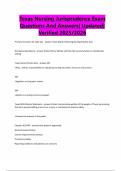 Texas Nursing Jurisprudence Exam Questions And Answers&vert; Updated&vert; Verified 2025&sol;2026
