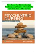 Test Bank For Psychiatric Nursing Contemporary Practice 6th Edition Boyd 9781451192438 &vert; All Chapters with Answers and Rationals