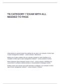 TN CATEGORY 7 EXAM WITH ALL NEEDED TO PASS