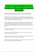 Fisdap Airway Management Exam Questions With Complete Solutions 2025&sol;2026