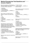 Medical Emergencies Test Questions and Answers Rated A