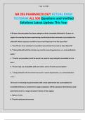 NR 293 PHARMACOLOGY ACTUAL EXAM TESTBANK ALL 500 Questions and Verified Solutions Latest Update This Year