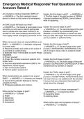 Emergency Medical Responder Test Questions and Answers Rated A