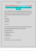 NR293 PHARMACOLOGY ACTUAL EXAM ALL 300 Questions and Verified Solutions Latest Update This Year