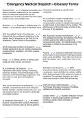 Emergency Medical Dispatch - Glossary Terms