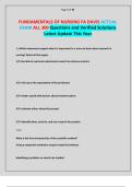FUNDAMENTALS OF NURSING FA DAVIS ACTUAL EXAM ALL 300 Questions and Verified Solutions Latest Update This Year