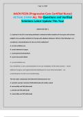 AACN PCCN &lpar;Progressive Care Certified Nurse&rpar; ACTUAL EXAM ALL 700 Questions and Verified Solutions Latest Update This Year
