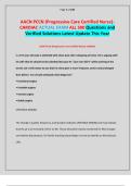 AACN PCCN &lpar;Progressive Care Certified Nurse&rpar;-CARDIAC ACTUAL EXAM ALL 500 Questions and Verified Solutions Latest Update This Year
