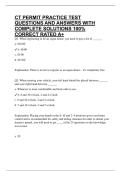 CT PERMIT PRACTICE TEST QUESTIONS AND ANSWERS WITH COMPLETE SOLUTIONS 100&percnt; CORRECT RATED A&plus;