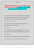 AACN PCCN &lpar;Progressive Care Certified Nurse&rpar; STUDY GUIDE ALL 300 Questions and Verified Solutions Latest Update This Year