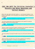 COUC 506 QUIZ The Christian Counselor's  Ministry and Roles Questions and  Correct Answers