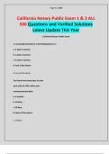 California Notary Public Exam 1 & 2 ALL 500 Questions and Verified Solutions Latest Update This Year