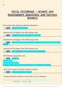 Early Childhood - Growth and  Development Questions and Correct  Answers