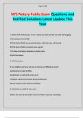 NYS Notary Public Exam Questions and Verified Solutions Latest Update This Year