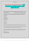Pennsylvania&comma; PA Notary Public Exam 500 Questions and Verified Solutions Latest Update This Year