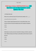 PADI Open Water CERTIFICATION Exam 500 Questions and Verified Solutions Latest Update This Year