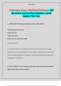 PADI Open Water CERTIFICATION Exam 350 Questions and Verified Solutions Latest Update This Year