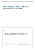 NSG 6435 WK 10 QUESTIONS WITH 100&percnt; CORRECT ANSWERS&excl;&excl;