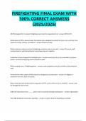 FIREFIGHTING FINAL EXAM WITH 100&percnt; CORRECT ANSWERS &lpar;2025&sol;2026&rpar;