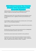 H&R Block Income Tax Course Chapter One Questions with Accurate Answers