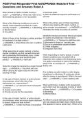 POST First Responder First Aid&sol;CPR&sol;AED&colon; Module 6 Test Questions and Answers Rated A