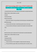 ASCP Hematology MLT Exam STUDY GUIDE 500 Questions and Verified Solutions Latest Update This Year