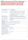  Medical Assistant Newest version 2025-2026  Complete Practice Questions and Accurate  Detailed AnswersGraded A&plus; Latest update